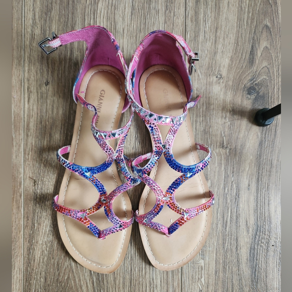 Gianni Bini Pink Multicolor Strappy Sandals